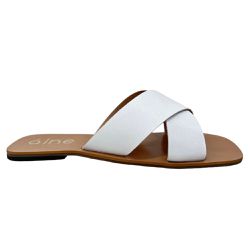 Sandália Rasteira Ludi - Branc... - ÁINE STORE