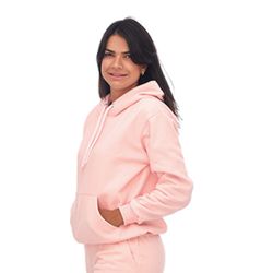 Blusa De Moletom Liso Adulto Canguru Com Capuz Ros... - ALIARTE CONFECÇÕES