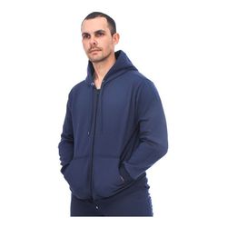 Blusa De Moletom Adulto C/ Zíper Jaqueta Azul-escu... - ALIARTE CONFECÇÕES