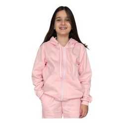 Blusa De Moletom Juvenil C/ Zíper Jaqueta Rosa - A... - ALIARTE CONFECÇÕES