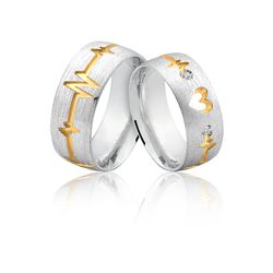 Alianças De Prata e Detalhes Banhado a Ouro - JHR-... - Alianças Zap