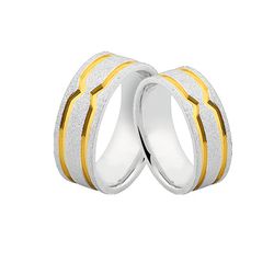 Alianças De Prata e Detalhes Banhado a Ouro - JHR-... - Alianças Zap