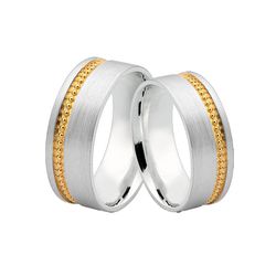 Alianças De Prata e Detalhes Banhado a Ouro - JHR-... - Alianças Zap