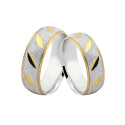 Alianças De Prata e Detalhes Banhado a Ouro - JHR-... - Alianças Zap