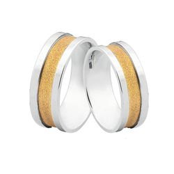 Alianças De Prata e Detalhes Banhado a Ouro - JHR-... - Alianças Zap
