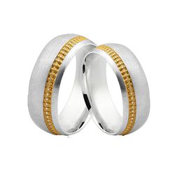 Alianças De Prata e Detalhes Banhado a Ouro - JHR-... - Alianças Zap