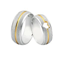 Alianças De Prata e Detalhes Banhado a Ouro - JHR-... - Alianças Zap