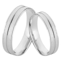 Par De Alianças Diamantadas De Prata - JHR-0038 - Alianças Zap