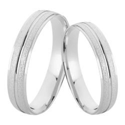 Par De Alianças Diamantadas De Prata - JHR-0039 - Alianças Zap
