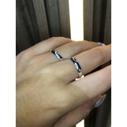 Kit Par De Alianças e Solitário De Prata - JHR-010... - Alianças Zap