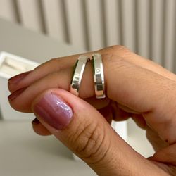 Kit Par De Alianças e Solitário De Prata - JHR-014... - Alianças Zap