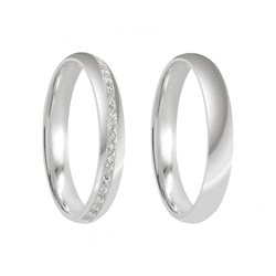 Kit Par De Alianças e Solitário De Prata - JHR-011... - Alianças Zap