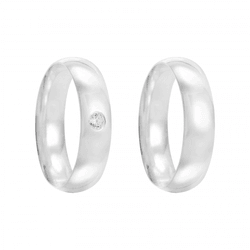 Kit Par De Alianças e Solitário De Prata - JHR-012... - Alianças Zap