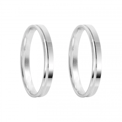 Kit Par De Alianças e Solitário De Prata - JHR-013... - Alianças Zap