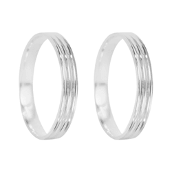 Kit Par De Alianças e Solitário De Prata - JHR-014... - Alianças Zap