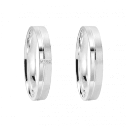 Kit Par De Alianças e Solitário De Prata - JHR-014... - Alianças Zap