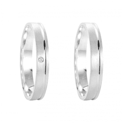 Kit Par De Alianças e Solitário De Prata - JHR-014... - Alianças Zap