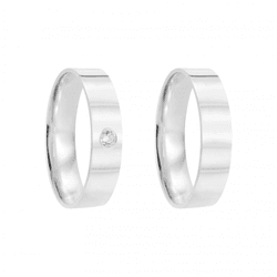 Kit Par De Alianças e Solitário De Prata - JHR-015... - Alianças Zap