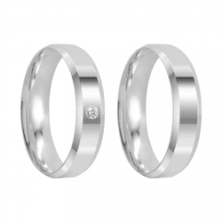 Kit Par De Alianças e Solitário De Prata - JHR-016... - Alianças Zap