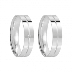 Kit Par De Alianças e Solitário De Prata - JHR-016... - Alianças Zap