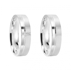 Kit Par De Alianças e Solitário De Prata - JHR-016... - Alianças Zap