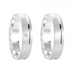 Kit Par De Alianças e Solitário De Prata - JHR-016... - Alianças Zap