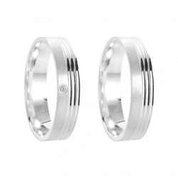 Kit Par De Alianças e Solitário De Prata - JHR-016... - Alianças Zap