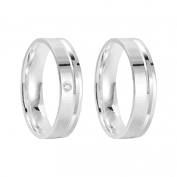 Kit Par De Alianças e Solitário De Prata - JHR-016... - Alianças Zap