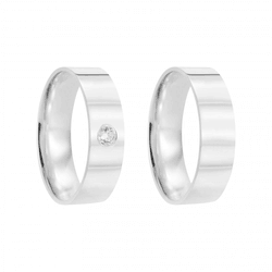 Kit Par De Alianças e Solitário De Prata - JHR-016... - Alianças Zap