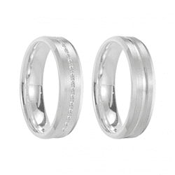 Kit Par De Alianças e Solitário De Prata - JHR-016... - Alianças Zap