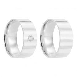 Kit Par De Alianças e Solitário De Prata - JHR-017... - Alianças Zap