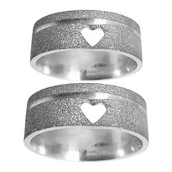 Kit Par De Alianças e Solitário De Prata - JHR-019... - Alianças Zap