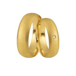 Aliança Em Ouro Com Pedra - CB-83 - Alianças da Fabrica 