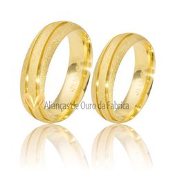 Aliança Para Casamento Em Ouro - F-61 - Alianças da Fabrica 