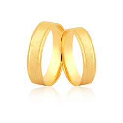 Alianças De Ouro Diamantada Com Friso Polido - JE-596 - Alianças da Fabrica 