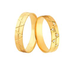 Alianças Em Ouro Com Pedras - JE-601 - Alianças da Fabrica 