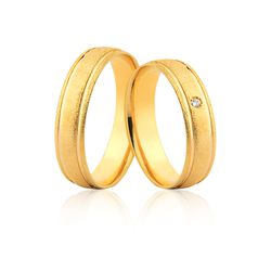 Alianças Em Ouro Diamantadas - JE-602 - Alianças da Fabrica 