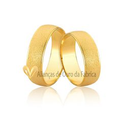 Aliança Meia Cana Diamantada Em Ouro - JE-620 - Alianças da Fabrica 