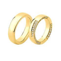 Aliança Em Ouro Com Pedras - JE-640 - Alianças da Fabrica 