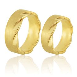 Aliança Em Ouro Escovada - JN-334 - Alianças da Fabrica 