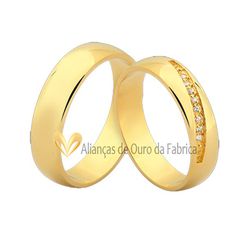 Alianças Em Ouro Com Pedras - JN-381 - Alianças da Fabrica 