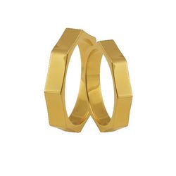 Aliança Em Ouro Sextavada - K-50 - Alianças da Fabrica 