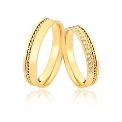 Aliança Delicada Em Ouro - MJ-16 - Alianças da Fabrica 