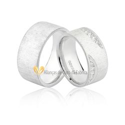 Alianças De Namoro Em Prata Com Pedras - AG-1044 - Alianças da Fabrica 