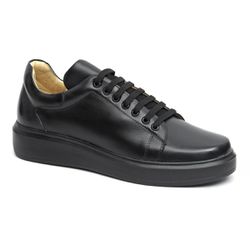 Sapatênis Milão Couro Preto All Black - Logaly 