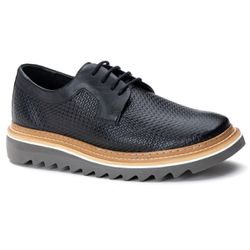 Sapato Derby Tratorado Dubay Preto Tresse - Logaly 