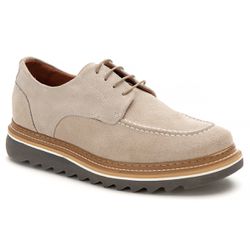 Sapato Loafer Tratorado Dubay Camurça Bege - Logaly 
