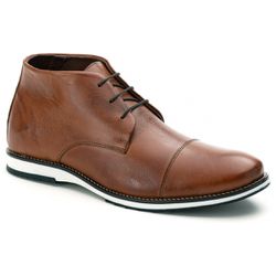 Bota Masculina Premium em Couro Castor - Logaly 