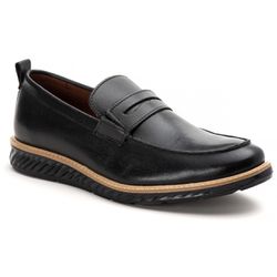 Sapato Loafer Elite em Couro All Black - Logaly 
