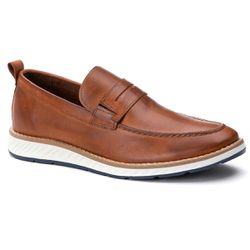 Sapato Loafer Elite em Couro Castor - Logaly 